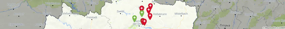 Kartenansicht für Apotheken-Notdienste in der Nähe von Rosenburg-Mold (Horn, Niederösterreich)